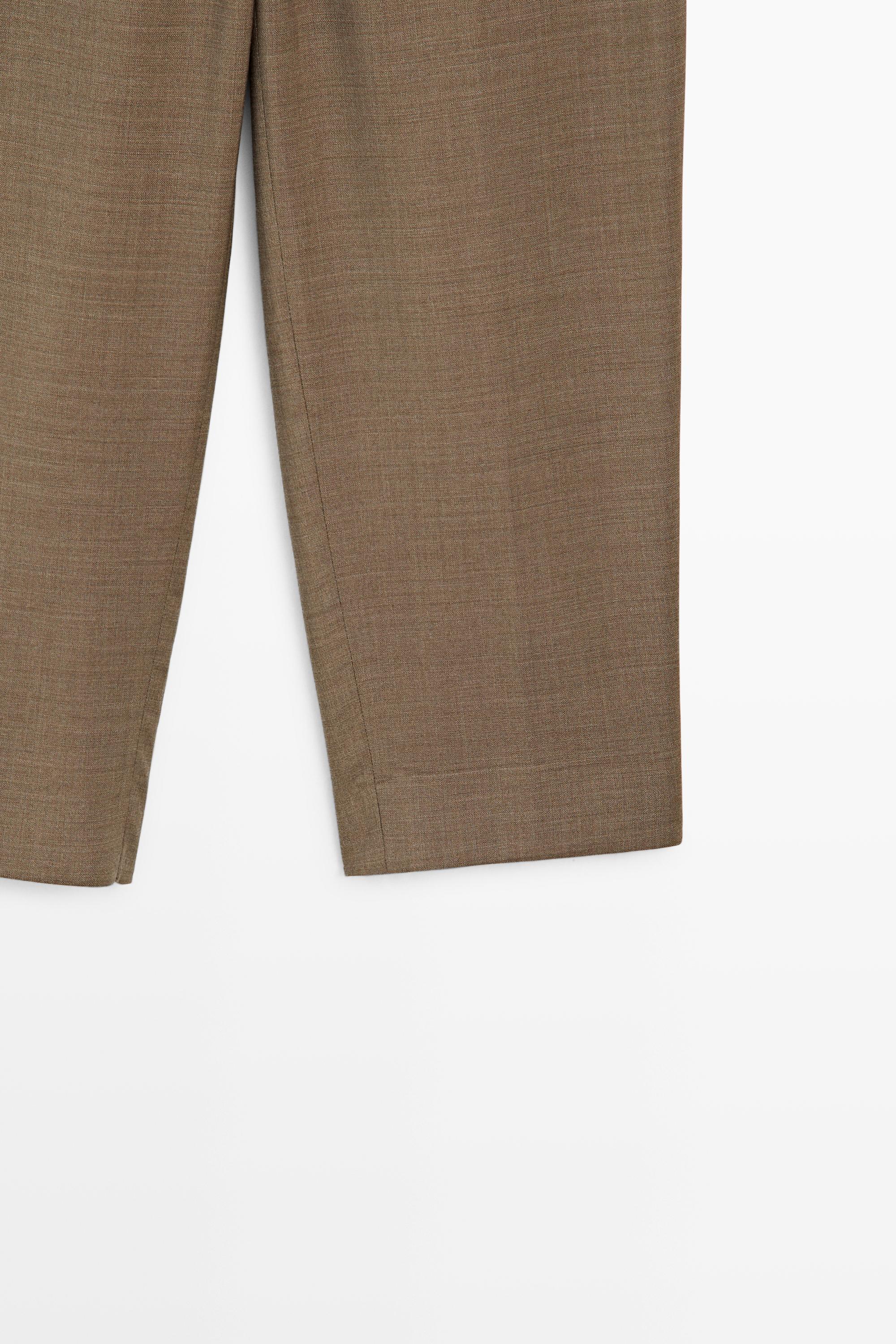 100% Wool Melange Suit Pants